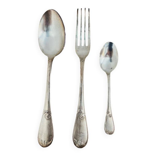 3 couverts Cailar Bayard métal argenté poinçons anciens
