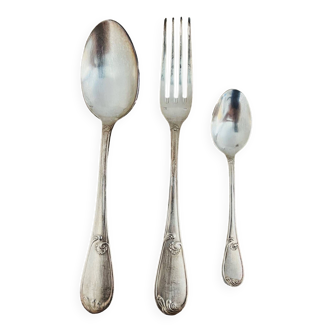 3 Cailar Bayard silver-plated metal cutlery sets with old hallmarks