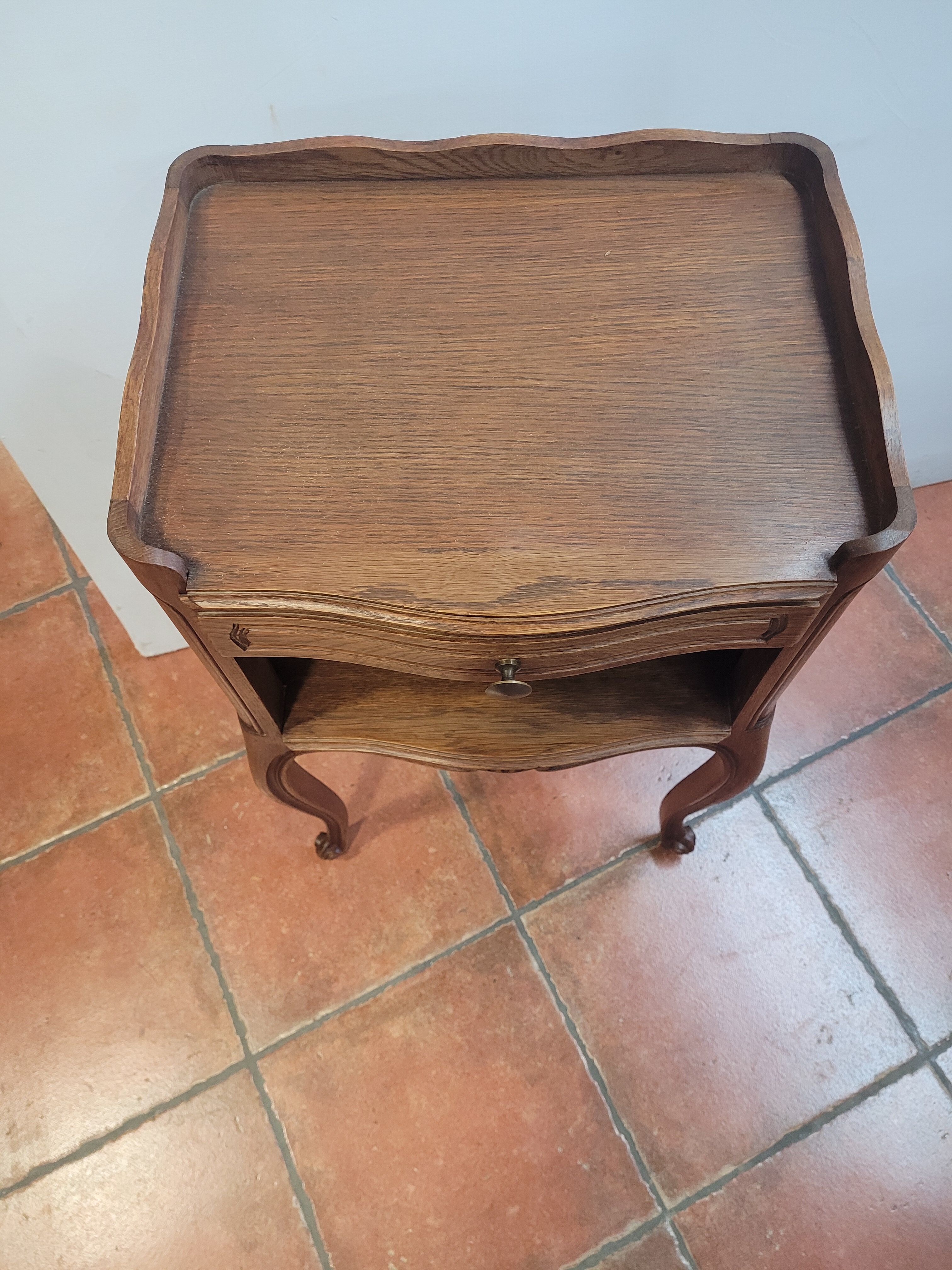 Louis XV oak bedside table with 1 drawer