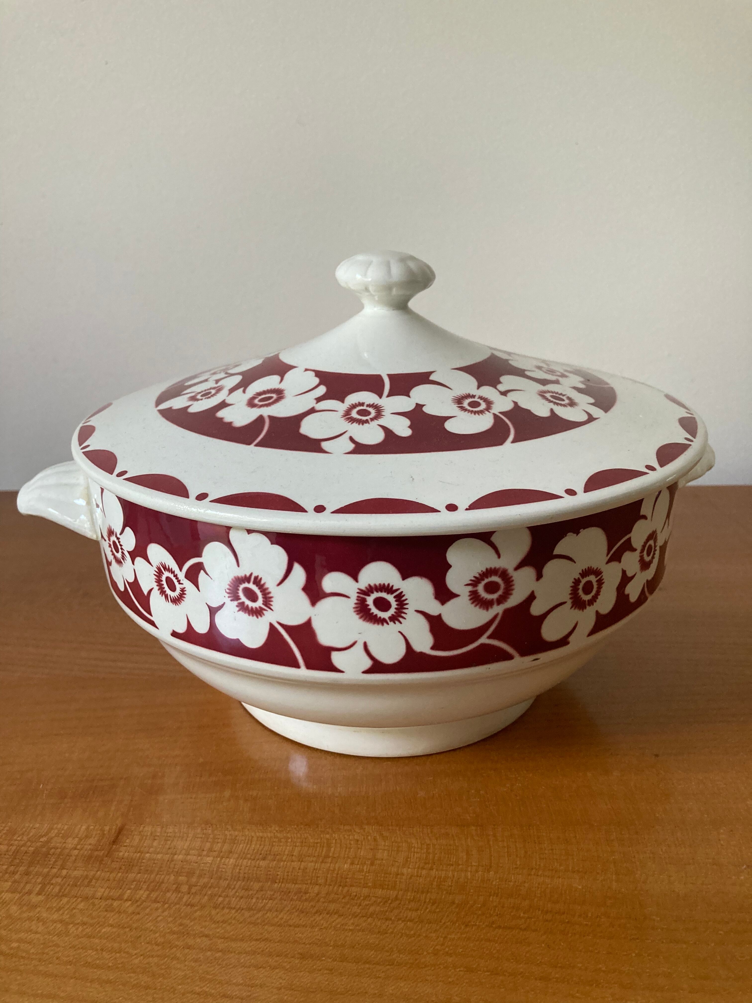 Vintage porcelain soup bowl Digoin Sarreguemines
