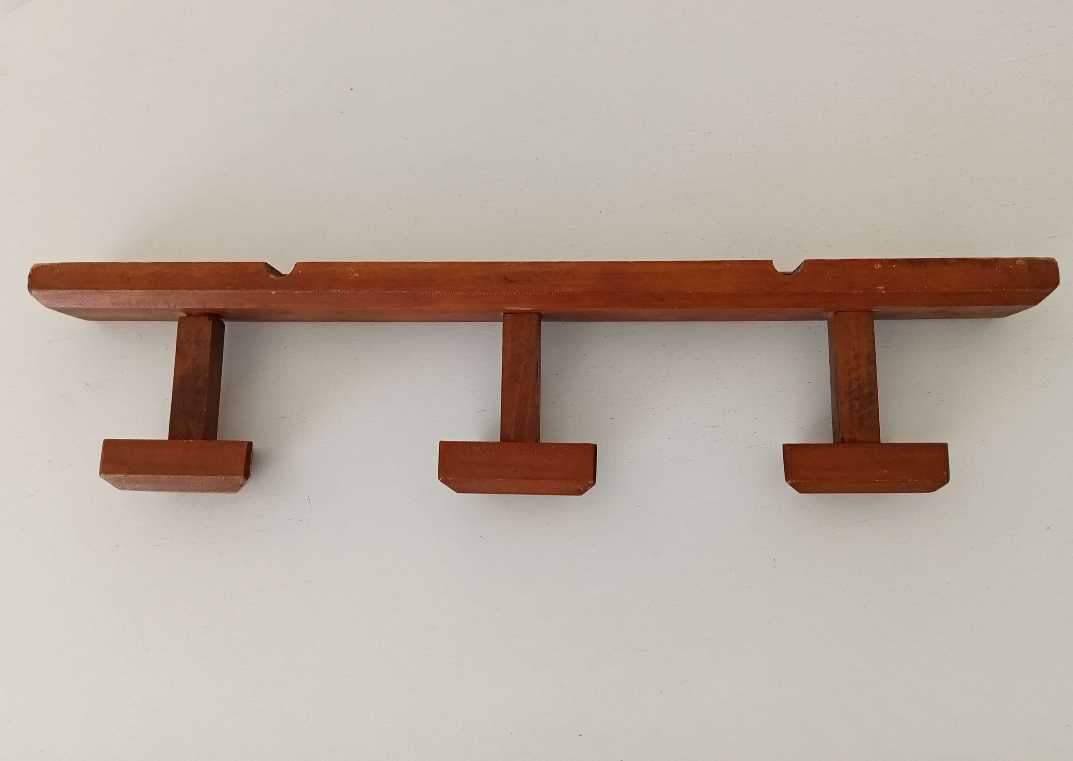 Vintage wooden wall coat rack 60s/70s