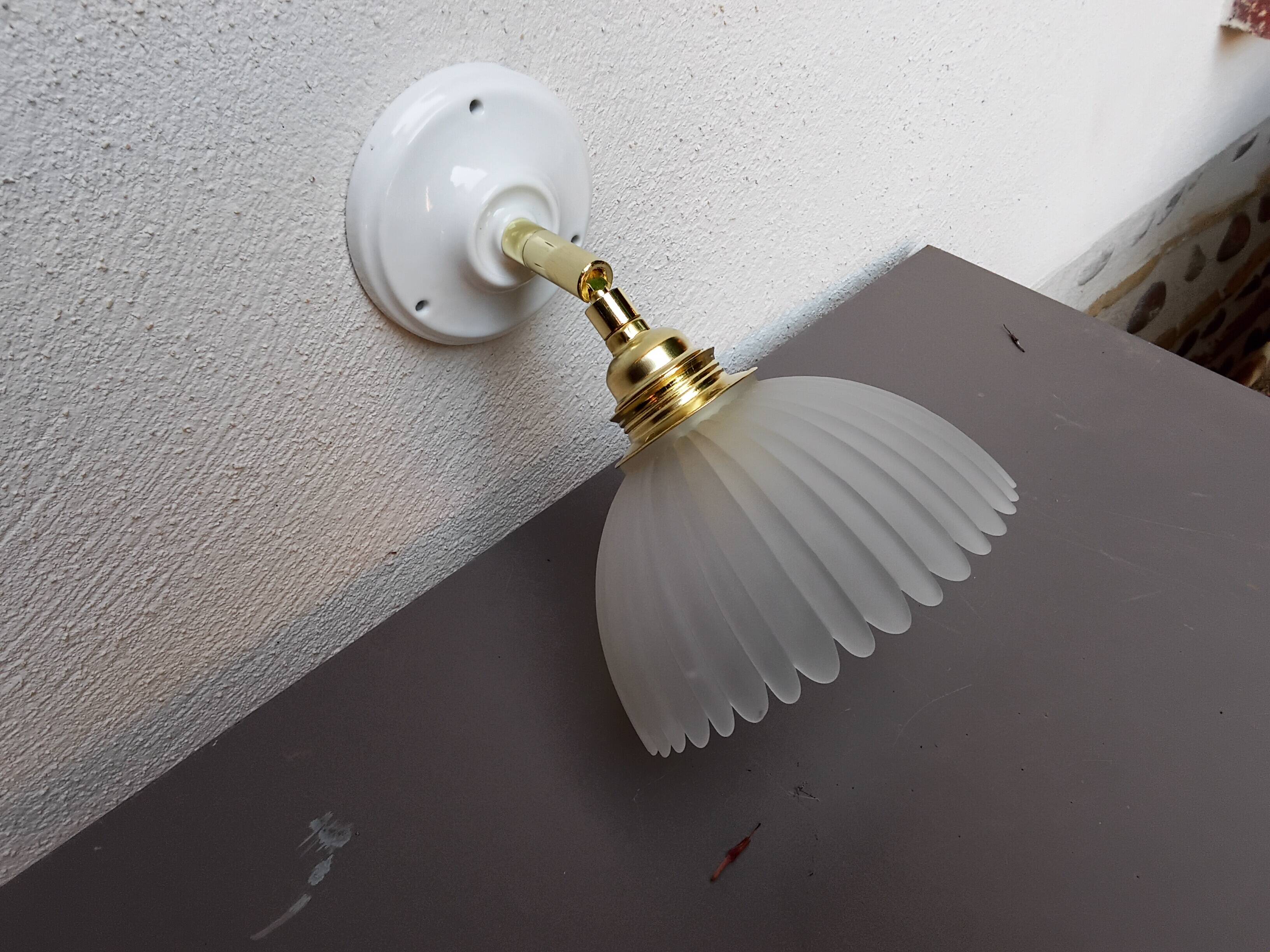 Vintage frosted glass wall light