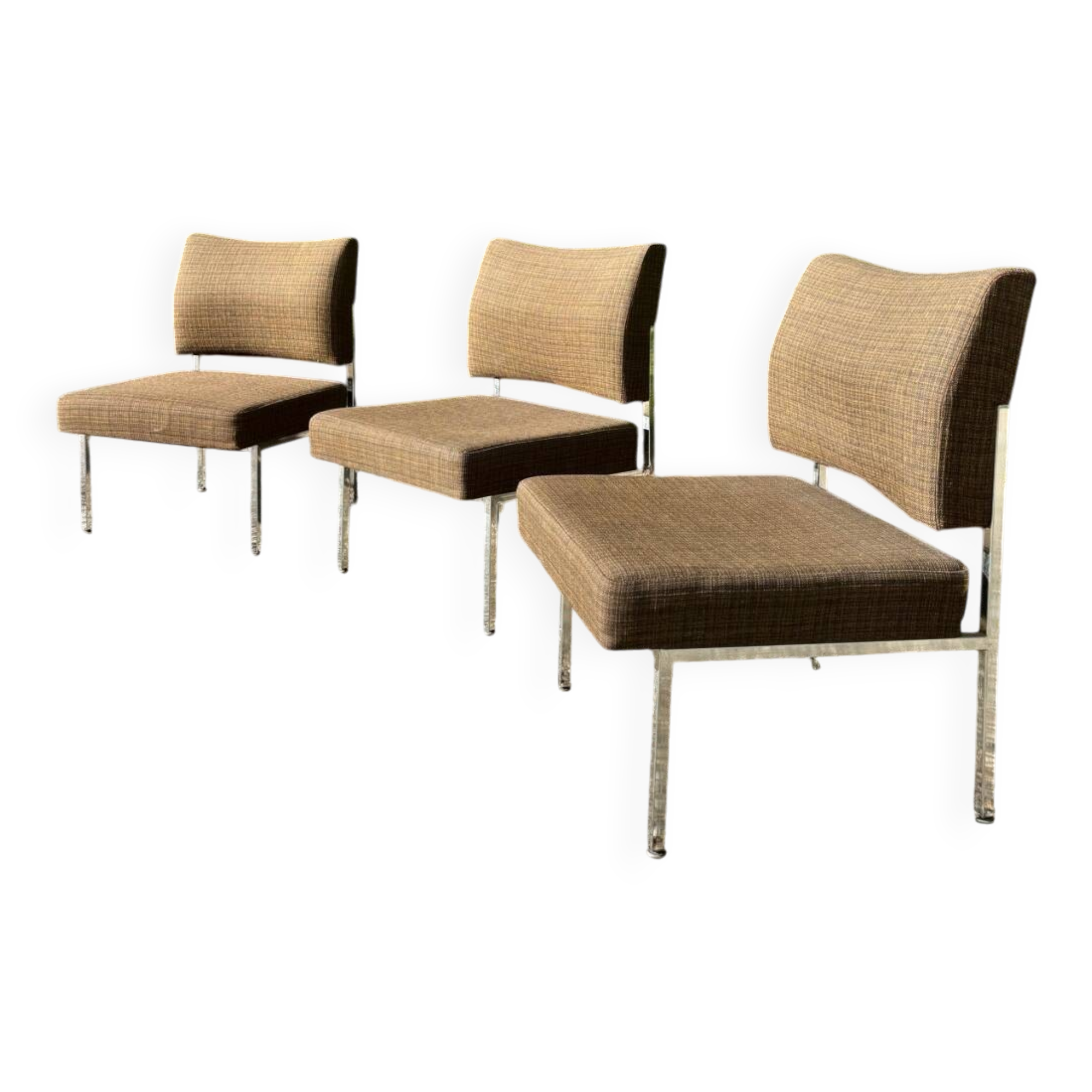 Set of 3 armchairs, 1970s.