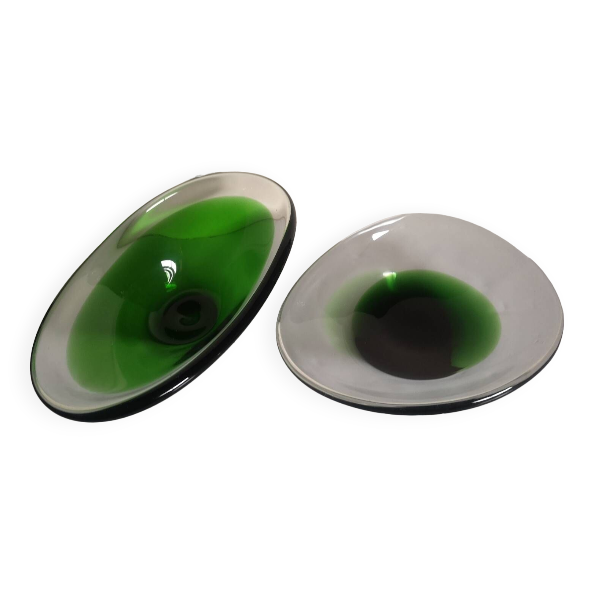 Set of 2 empty pocket glass cups air afrique vintage