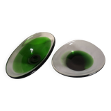 Set of 2 empty pocket glass cups air afrique vintage