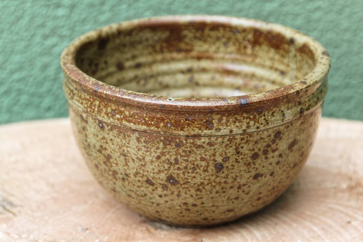 Pyrite stoneware bowl signed Baudard