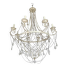 Lustre contemporain ivoire florentin fer et cristaux