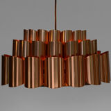 Copper pendant light by Werner Schou for Coronell Electro, Denmark 1960s