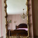 Miroir rectangulaire baroque motif à fleur