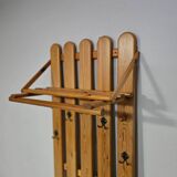 Pine wood coat rack / coatrack width 60 height 190 depth 30 cm