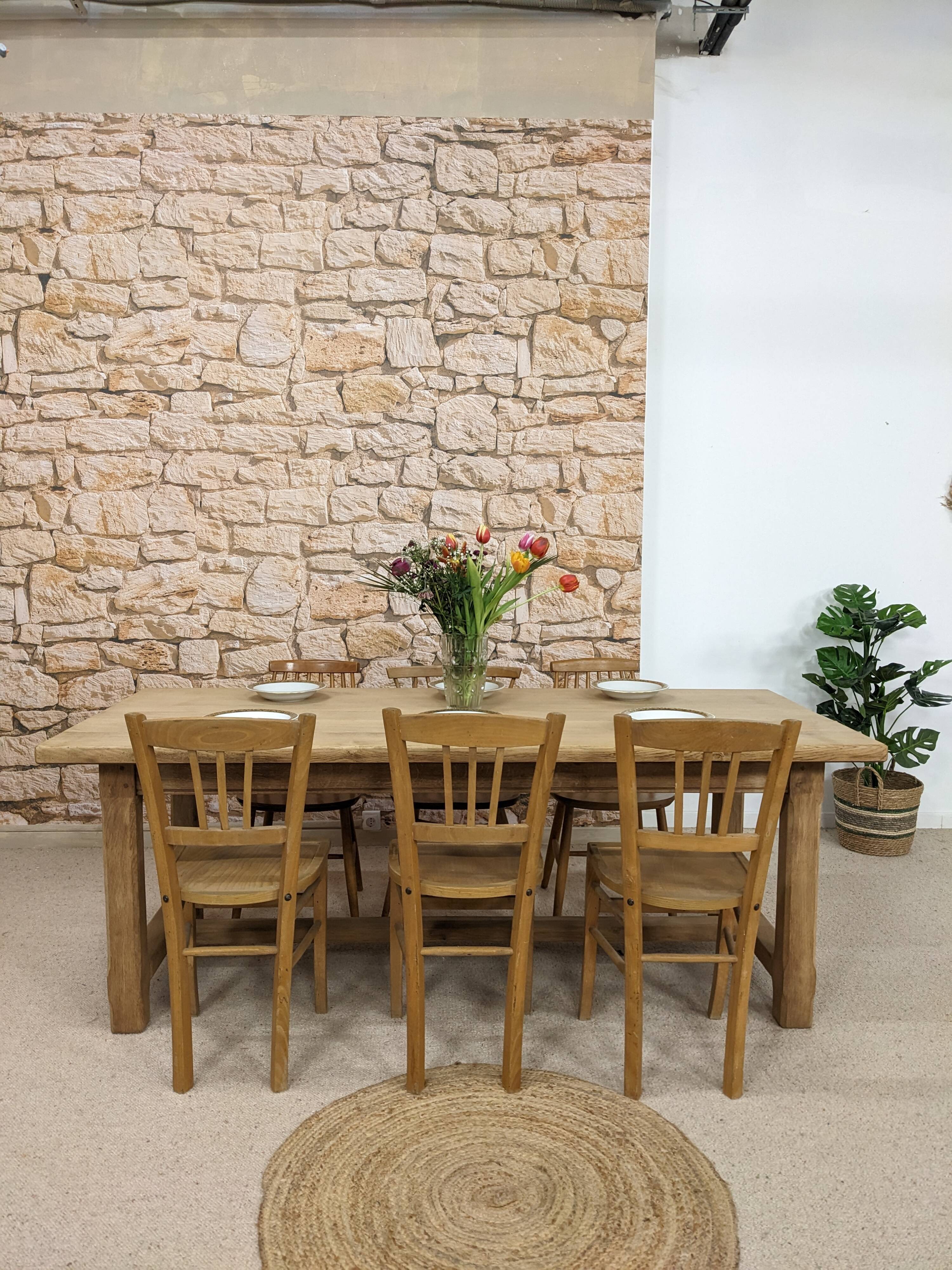 Solid oak farmhouse table