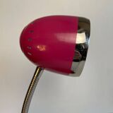 Flexible Pink and Metal Desk Lamp - 70's Style - Seventies and Vintage