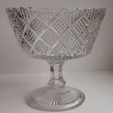 Old cut in pressed molded glass of the Verrerie de Scailmont signed