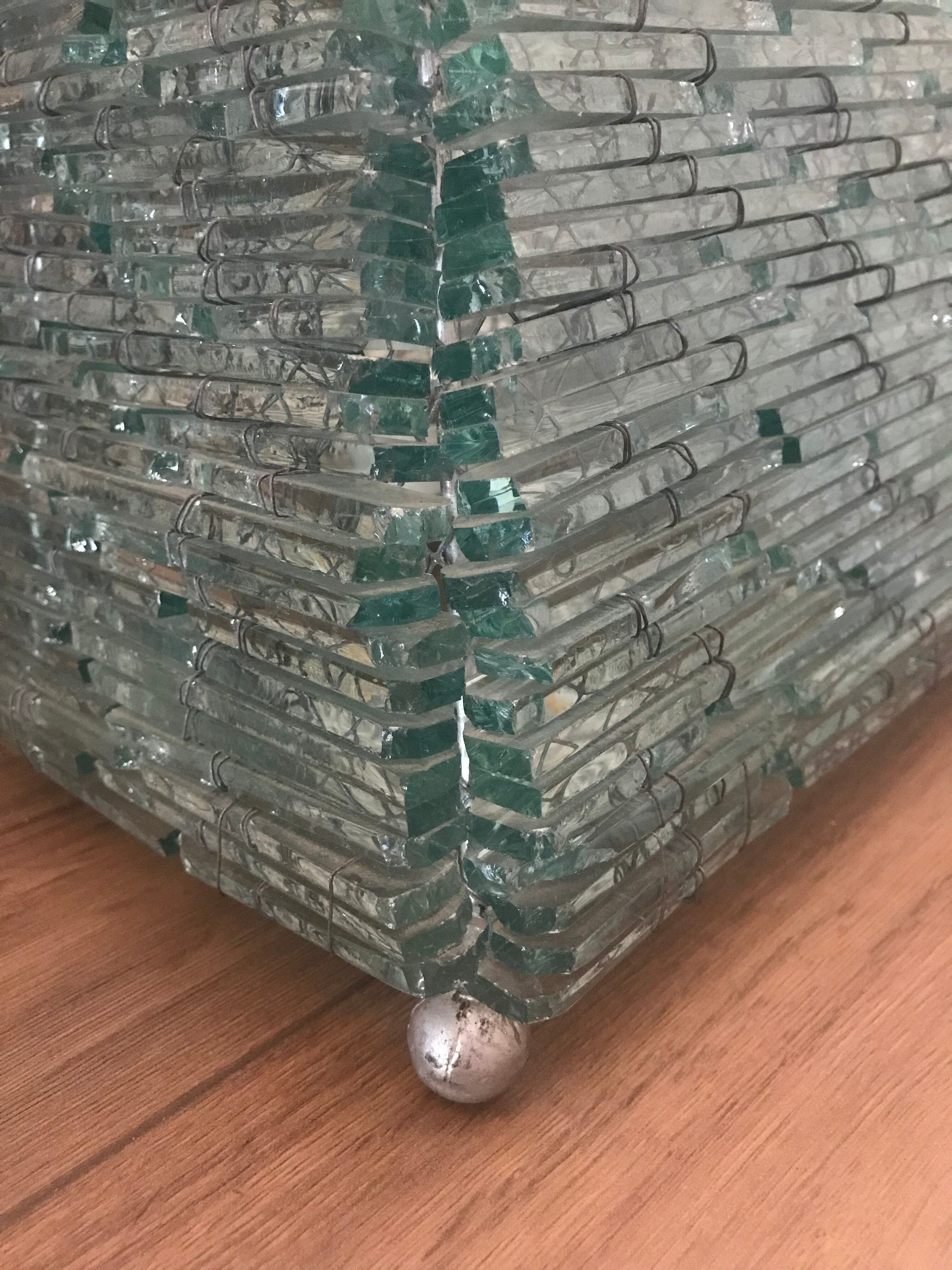 Stacked glass pyramid lamp, 1970