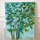 Tableau huile sur toile paysage arbre signé vintage