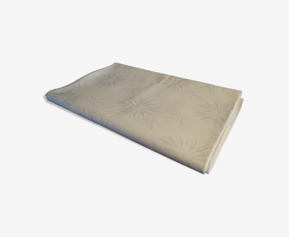 Housse de couette 190 x 120 lit 1 pers coton damassé fleurs ancienne