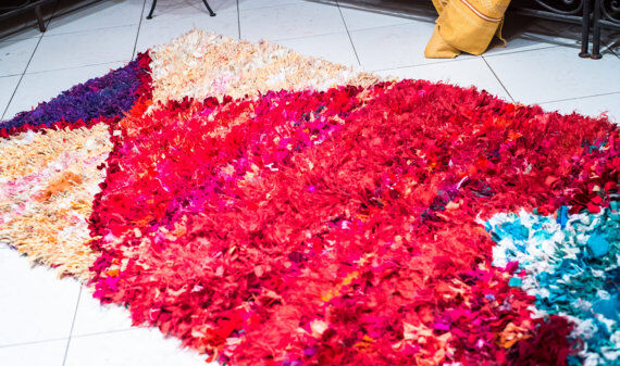 Carpet boucherouite Moroccan shag rug 130x231cm