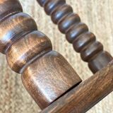 Spiral oak pedestal table
