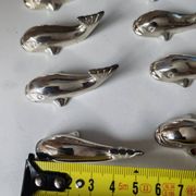 12 silver metal whale knife rests