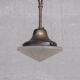 Small Antique Brass and Glass Pendant Light