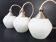 Set of 3 suspensions contemporary design chandelier steel & glass