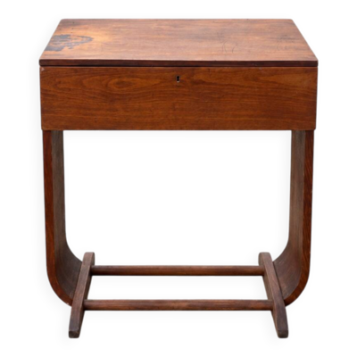 Travailleuse / table à couture vintage en bois – années 1930-40
