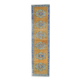 Vintage Turkish Oushak Handmade Wool Cotton Orange Runner Rug 78x313