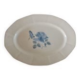 Plat terre de fer Digoin Rose bleue