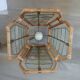 Suspension vintage rotin et nacre