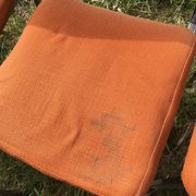 LOT of 8 chairs in orange fabric '70s very comfortable