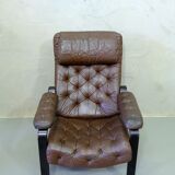 Mid-century Finnish leather lounge chair by Oy BJ Dahlqvist for BD Furniture, 1960s