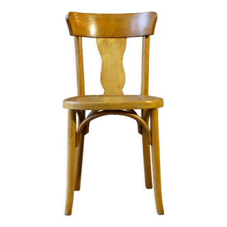 Vintage wood-curved bistro chair 1960