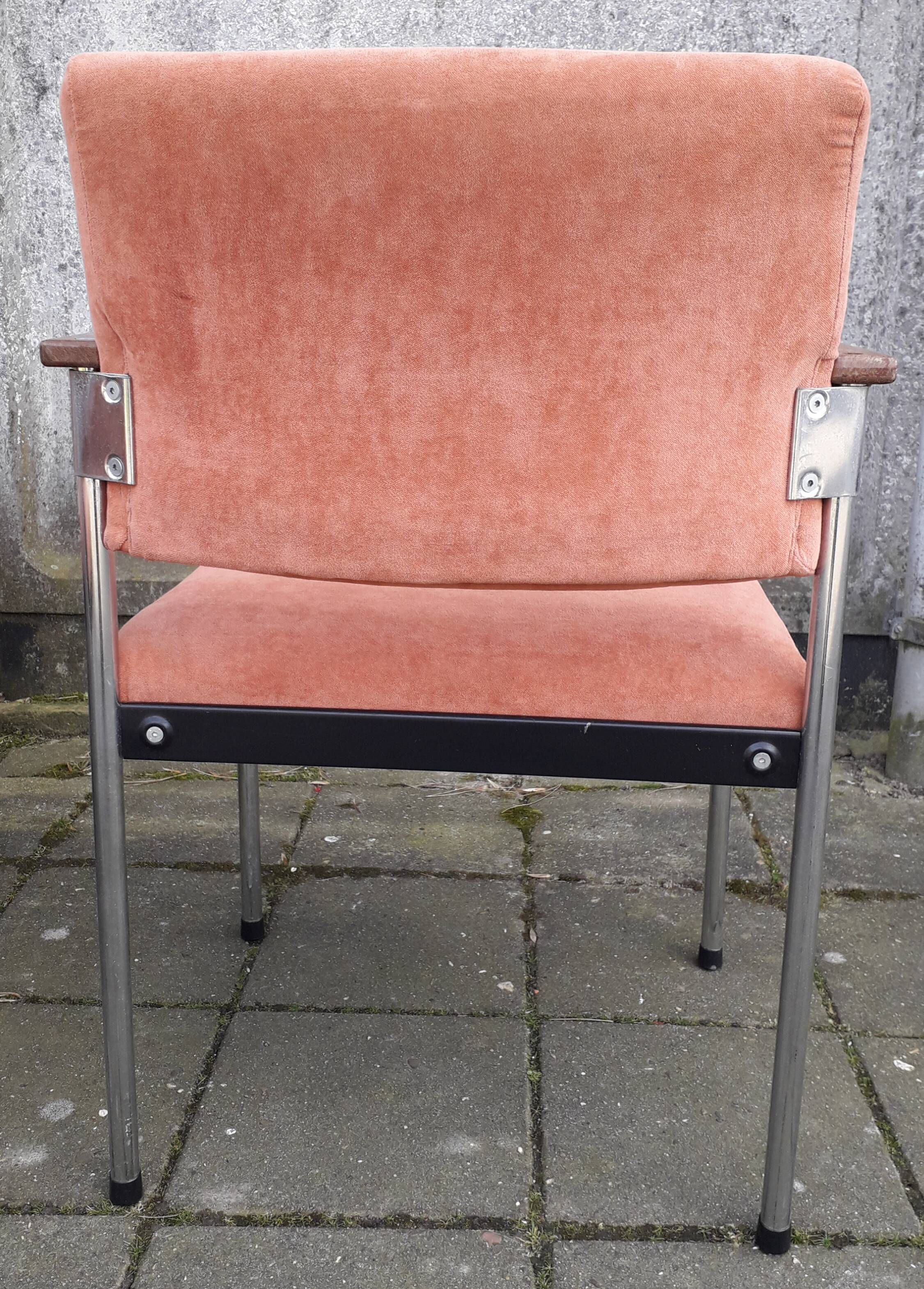 Set of eight industrial Dutch chairs