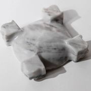 Vintage Mexican marble ashtray from the 1970s, engraved Aztec pattern.