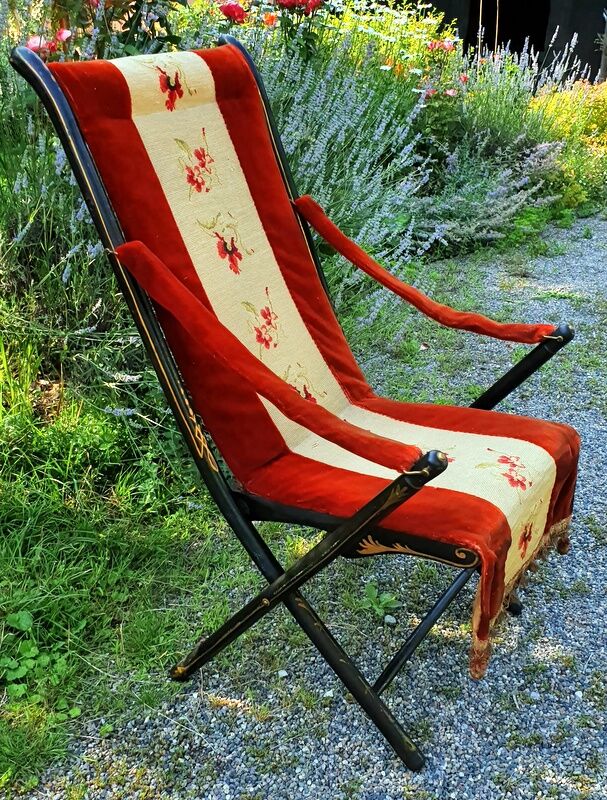 Folding armchair chair Napoleon III of the nineteenth century