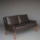 Canapé en cuir deux places danois par Georg Thams, Danemark, années 1960.