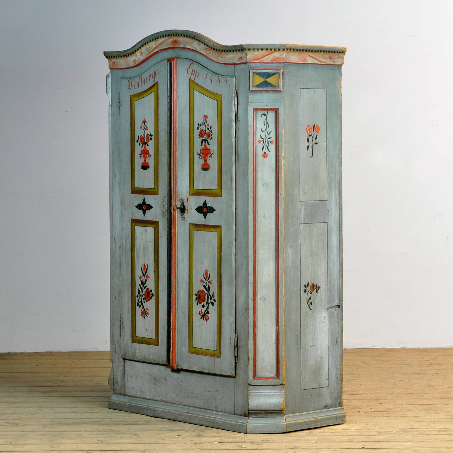 Antique German Hand Painted Cabinet, Anno 1844