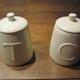 Ceramic pots with lid, coffee and tea