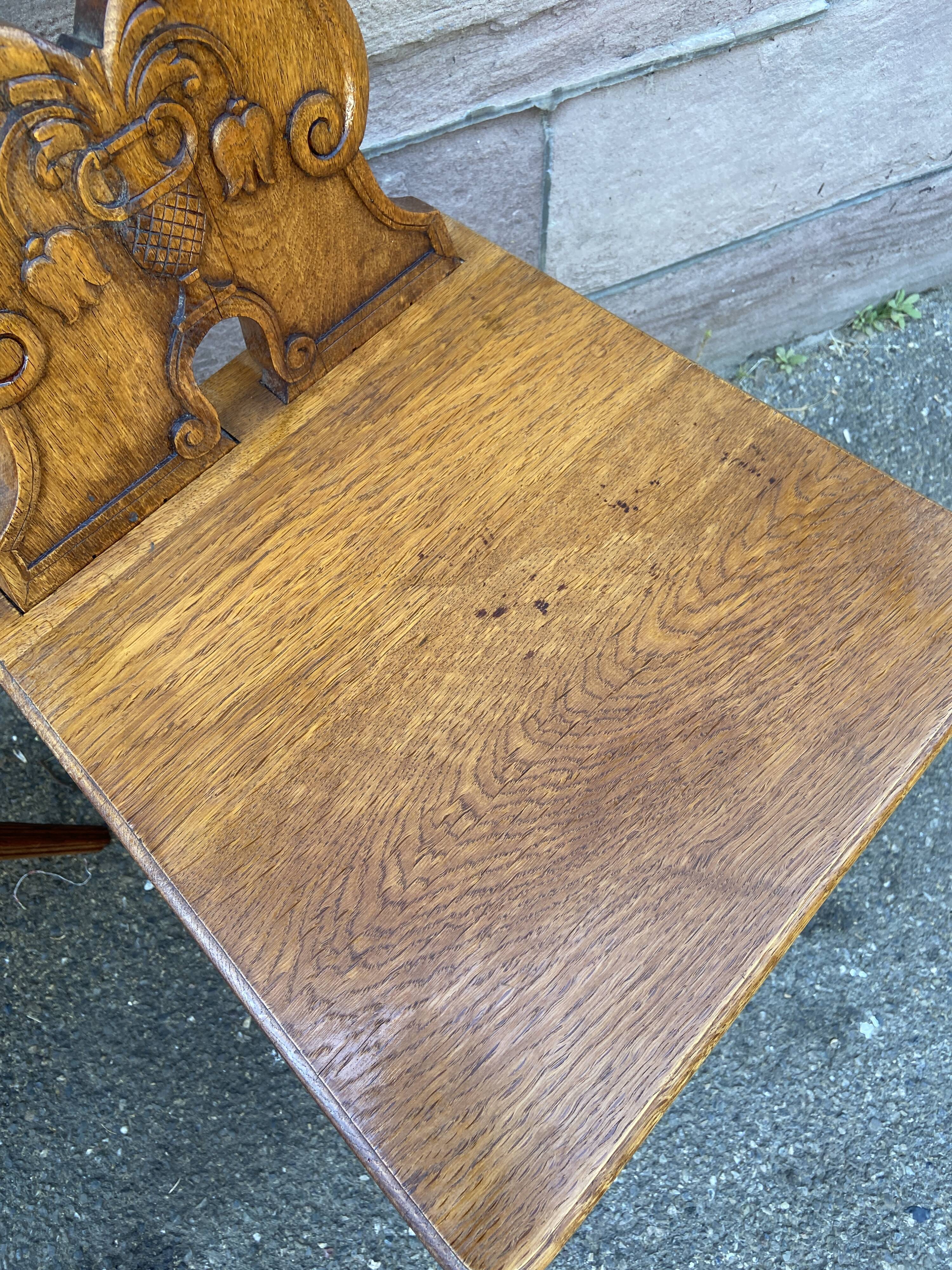 4 Alsatian chairs renaissance 1950 in carved oak