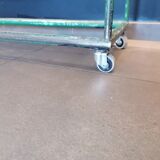 Steel and wooden shelf on wheels