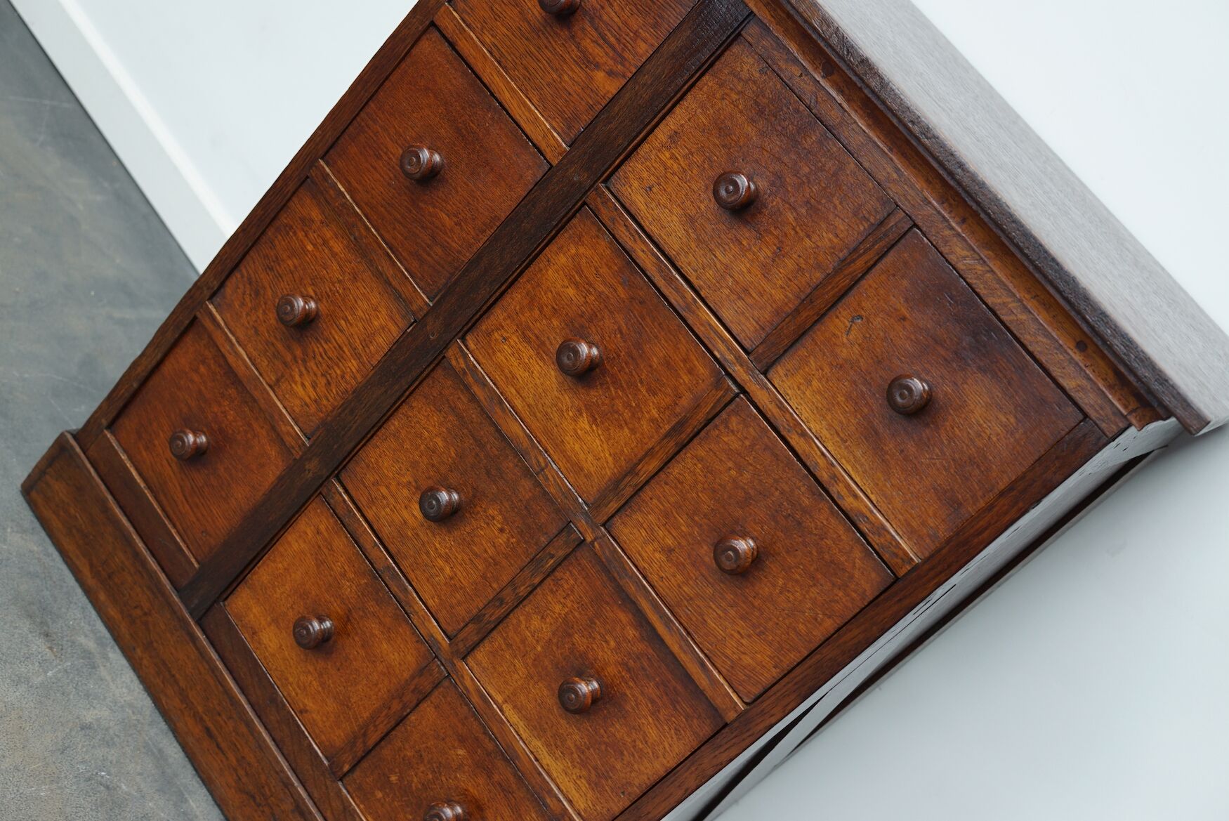 English Oak Apothecary Cabinet Cabinet, Early 20th Century