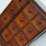 English Oak Apothecary Cabinet Cabinet, Early 20th Century