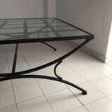 Table basse verre & fer forgé
