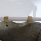 Rattan and canvas magazine rack