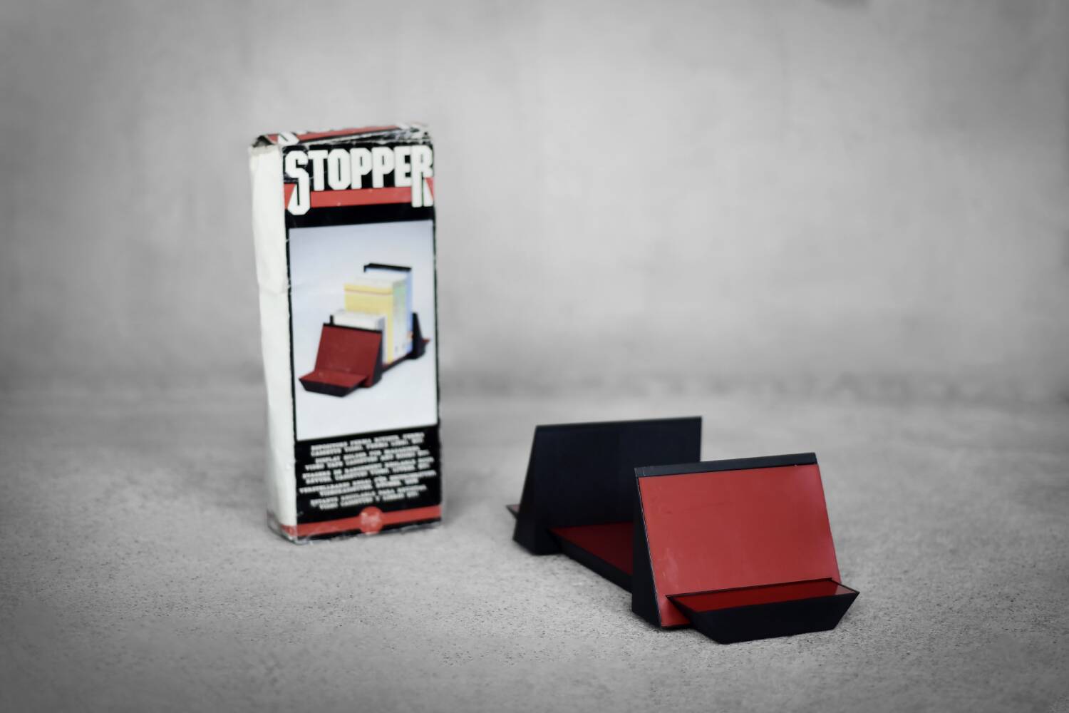 Red plastic bookends Vintage Mid-Century Italian Modern Space Age