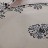 6 Flat plates in blue/green iron earth model "Mignon", H & Cie Sarreguemines