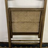 Vintage wooden and cane folding chair