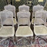 Suite de 6 chaises cannées de style Louis XV - Régence