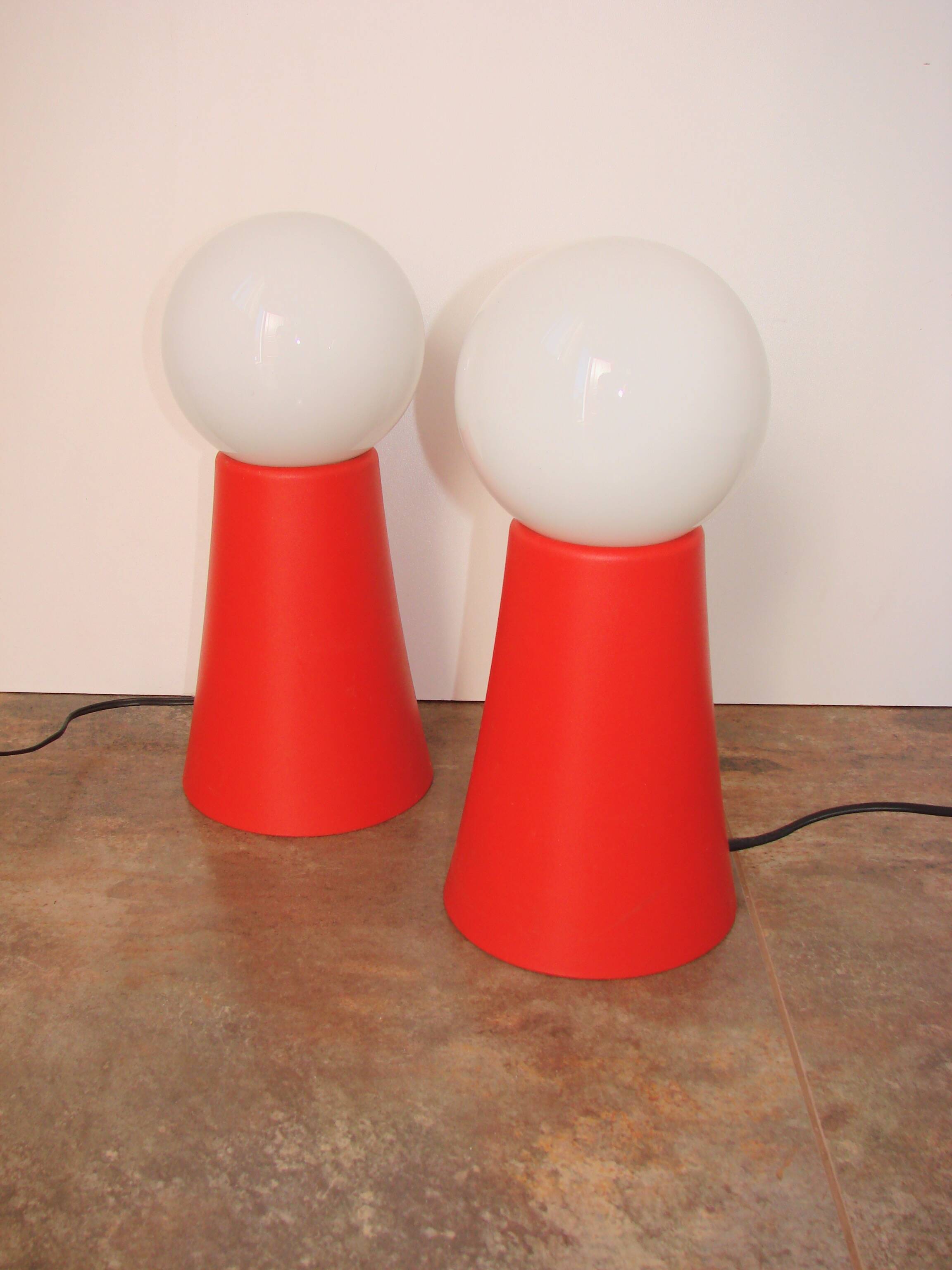 A pair of 1970s Space Age lamps | glass + plastic | E14 | vintage design