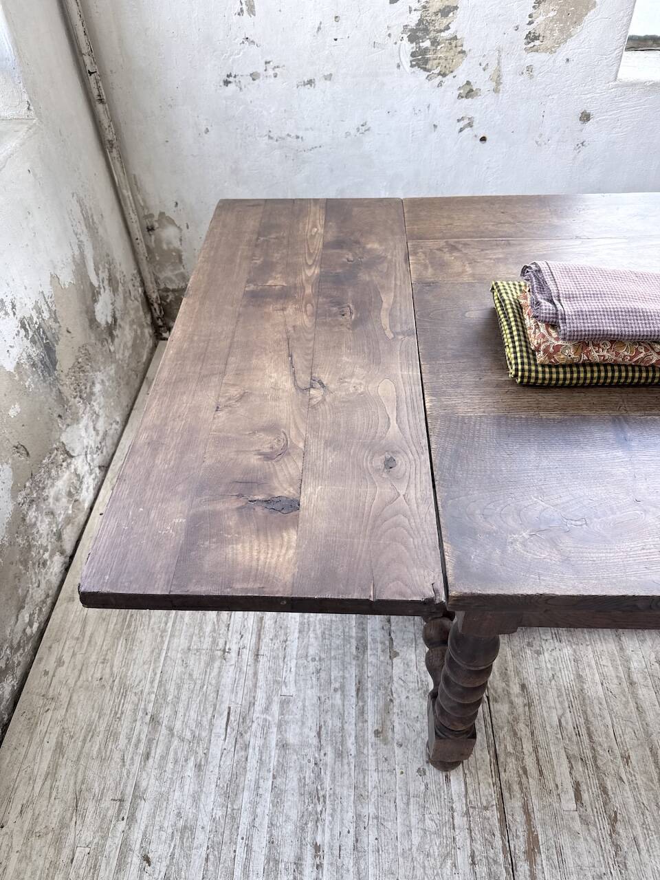 Solid oak table 1900 drapery style XL 280cm with extensions
